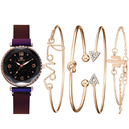 Quartz Watch and Bracelet Set for Women (2 Pieces)