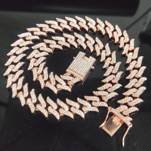 Alloy Dragon Tooth 16mm Cuban Link Hip Hop Necklace