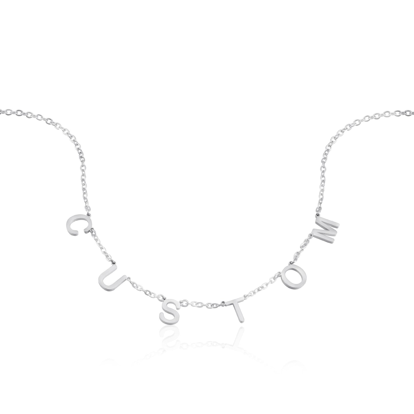 Custom DIY Stainless Steel Initial Necklace in 18K Gold