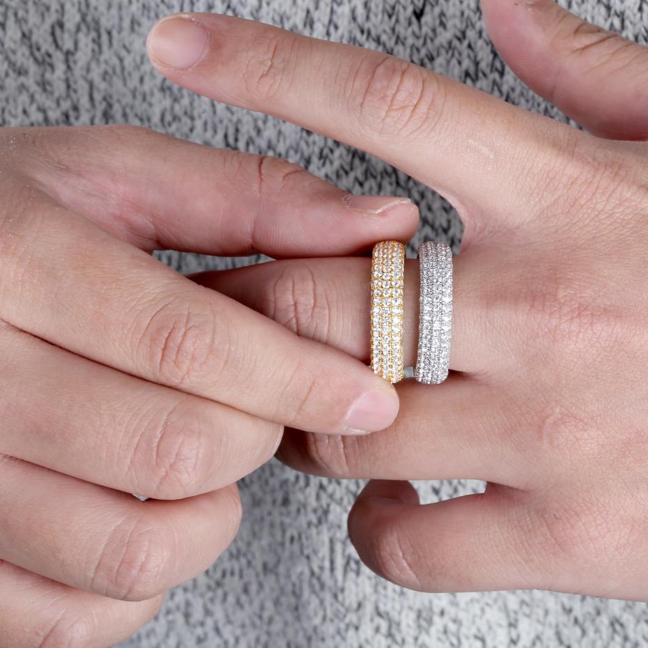 925 Silver Hip-Hop Style Zircon Ring for Men