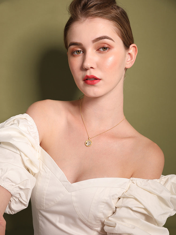 925 Silver Zodiac Necklace with Mother of Pearl Pendant