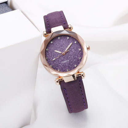 Blush Pink Starry Sky Watch for Girls - Minimalist Design