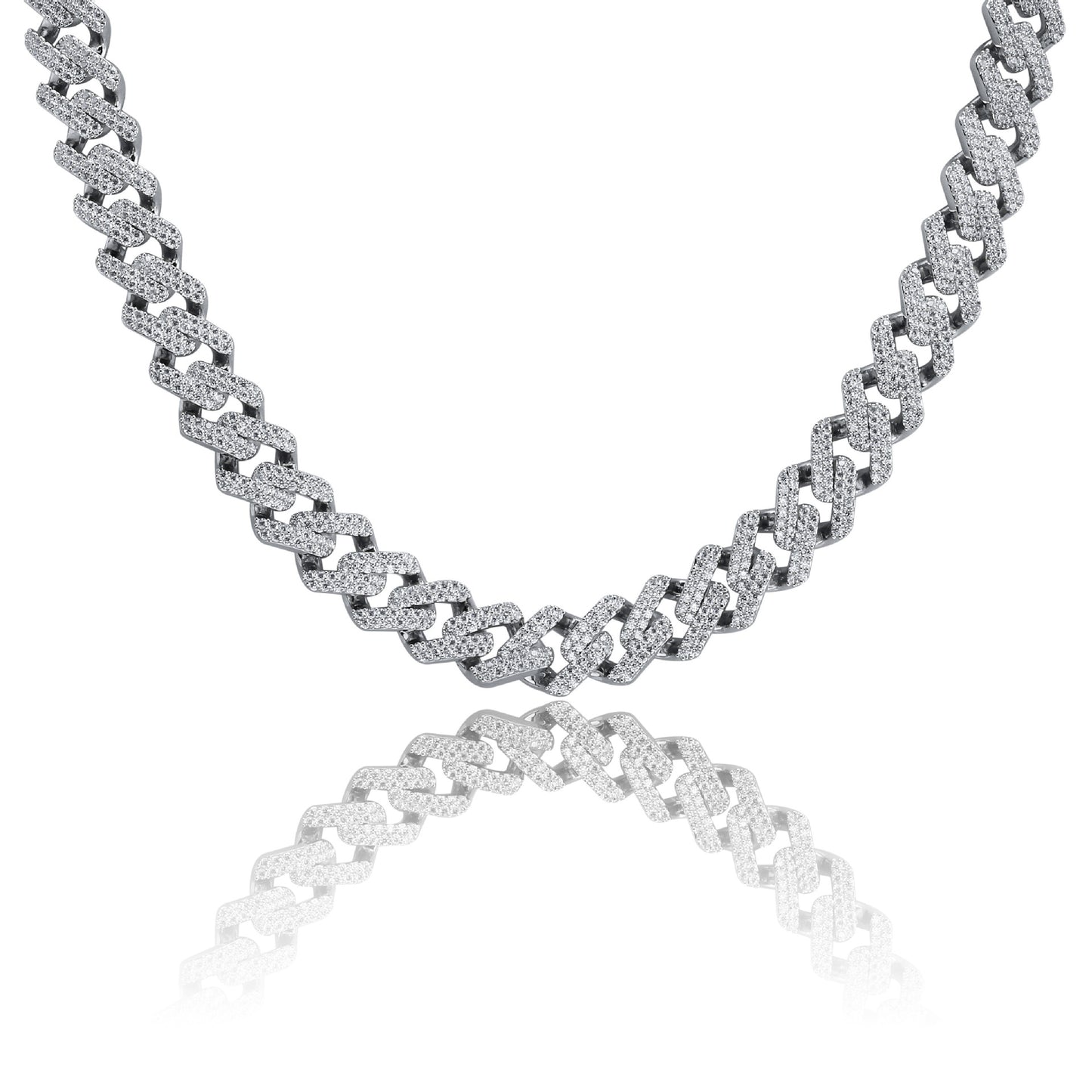 Men's Hip Hop Miami Cuban Link Necklace with Zirconia