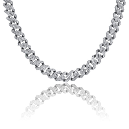Men's Hip Hop Miami Cuban Link Necklace with Zirconia