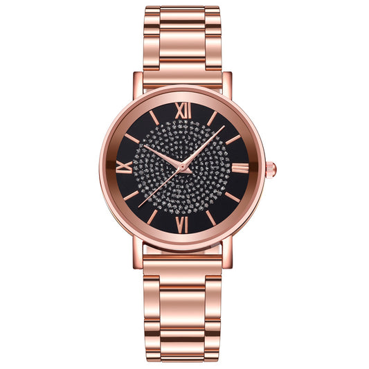 Starry Sky Quartz Watch for Women with Steel Band