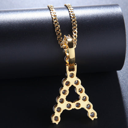 Bling Bling Letter Pendant Necklace with Zirconium (26)