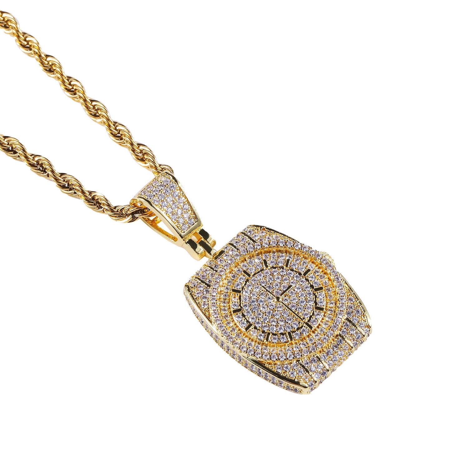 Hip Hop Watch Pendant Necklace