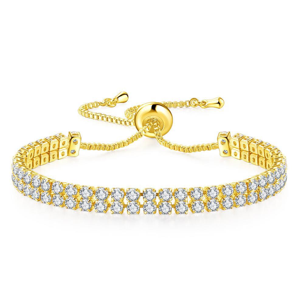 Double Row Zircon Rhinestone Bracelet for Women