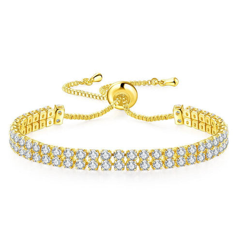 Double Row Zircon Rhinestone Bracelet for Women