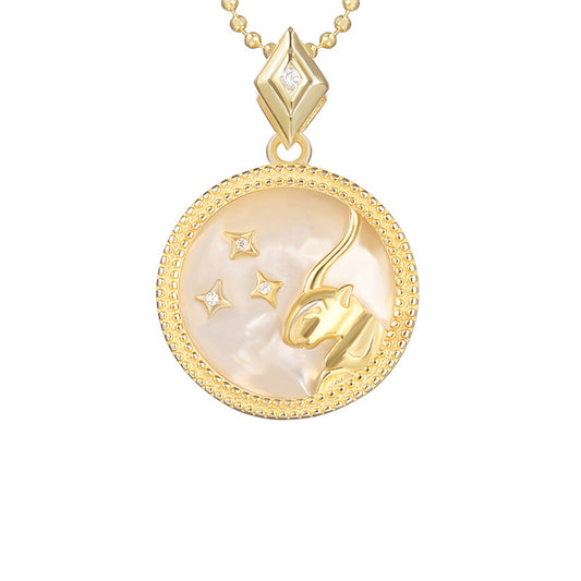 925 Silver Zodiac Necklace with Mother of Pearl Pendant