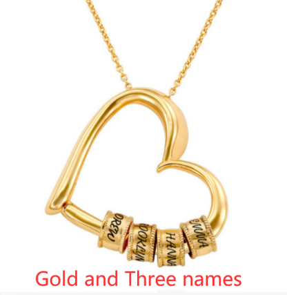Heart Love Beaded Pendant Necklace,