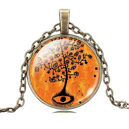 Tree of Life Necklace with Glass Art Pendant