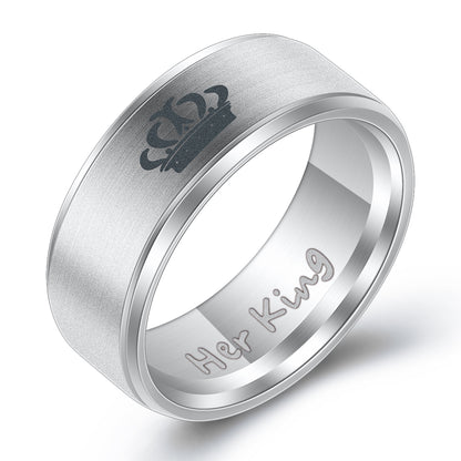 Titanium Steel His and Hers Couple Rings
