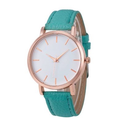 Women's Quartz Watch with Leather Strap - Casual Simple