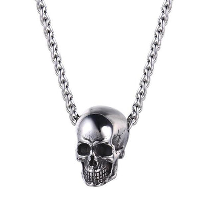 Punk Skull Pendant, Vintage Hip Hop Necklace