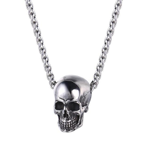 Punk Skull Pendant, Vintage Hip Hop Necklace