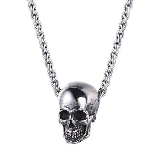 Punk Skull Pendant, Vintage Hip Hop Necklace
