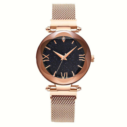 Starry Sky Quartz Watch for Women with Steel Band