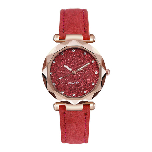 Blush Pink Starry Sky Watch for Girls - Minimalist Design