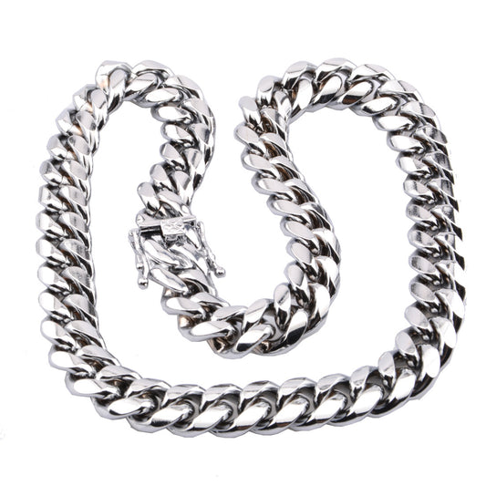 Men's Cuban Link Necklace with Dragon Head Clasp