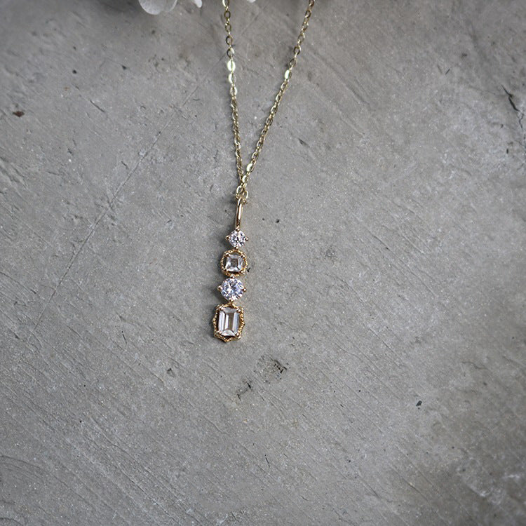 S925 Silver Plated 14K Gold Pendant Necklace for Women