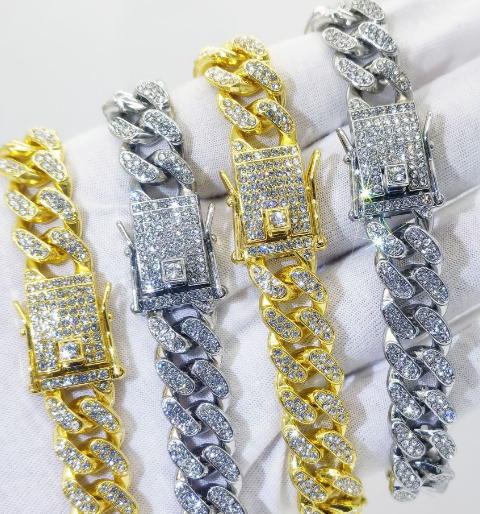 Flat Cuban Link Diamond Bracelet