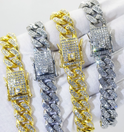 Flat Cuban Link Diamond Bracelet