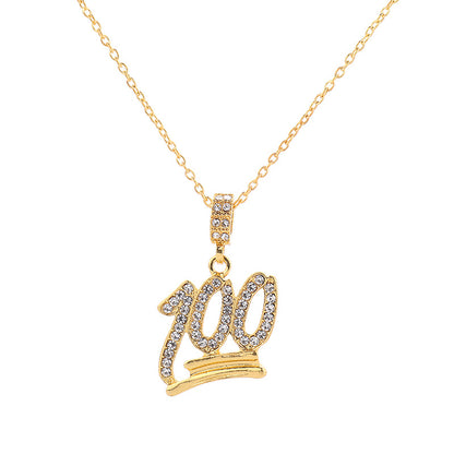 Hip Hop Men's Necklace with Diamond Pendant (Wholesale)