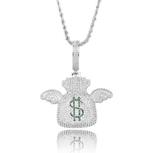 Trendy Hip-Hop Pendant Necklace with Zirconia Stones