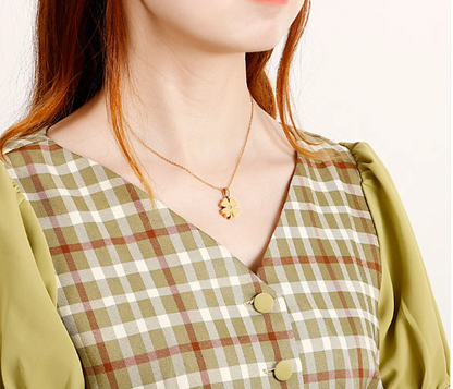 Personalized Four-Leaf Clover Necklace