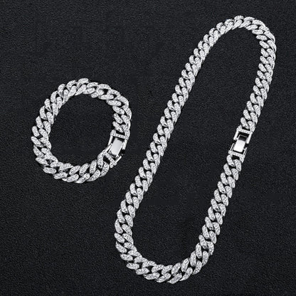 Diamond Cuban Necklace for Couples - Hip-Hop Style