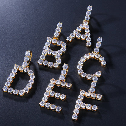 Bling Bling Letter Pendant Necklace with Zirconium (26)