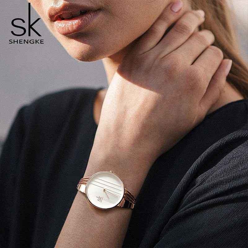 Shengke Women's Watch Set with Earrings and Necklace