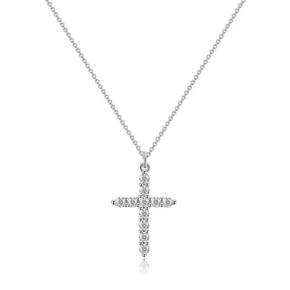 Rotatable Cross Crown Diamond Necklace