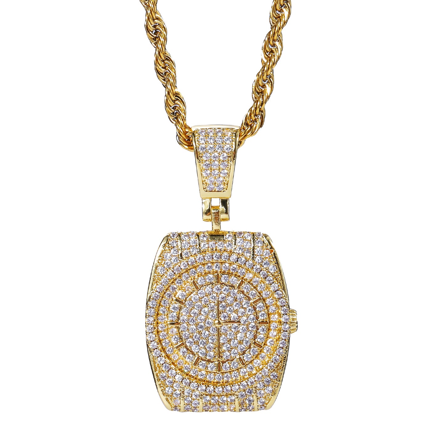 Hip Hop Watch Pendant Necklace