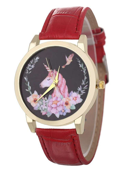 Unicorn Pattern Women's Watch - Cute Cartoon Design