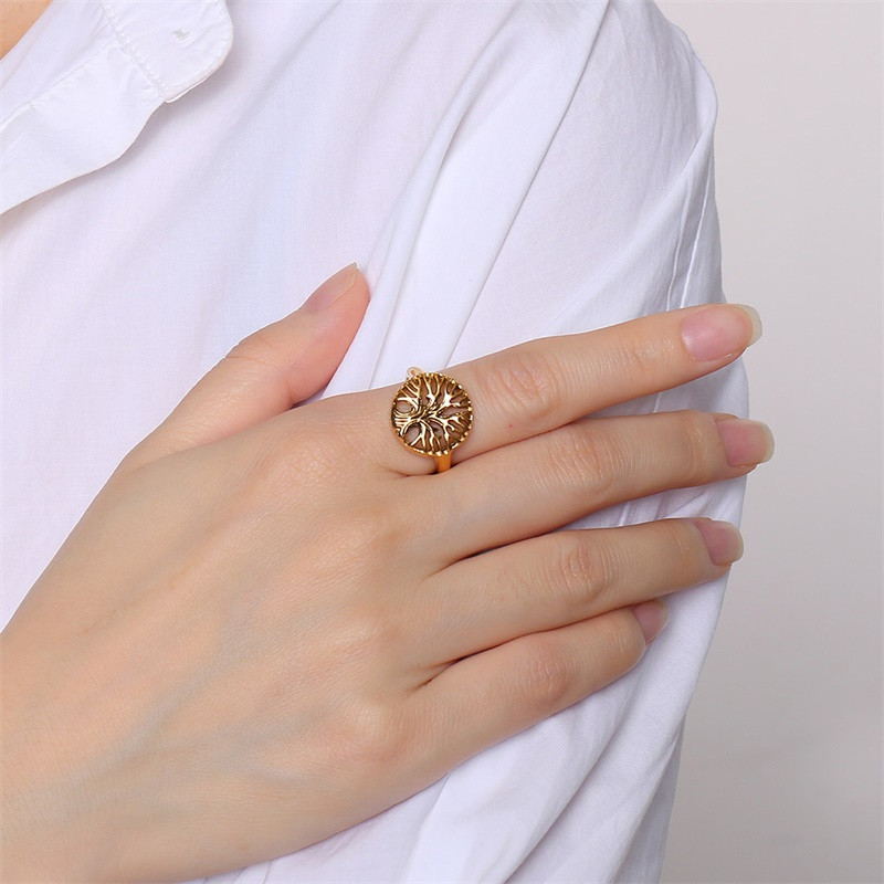 Versatile Stainless Steel Tree of Life Ring