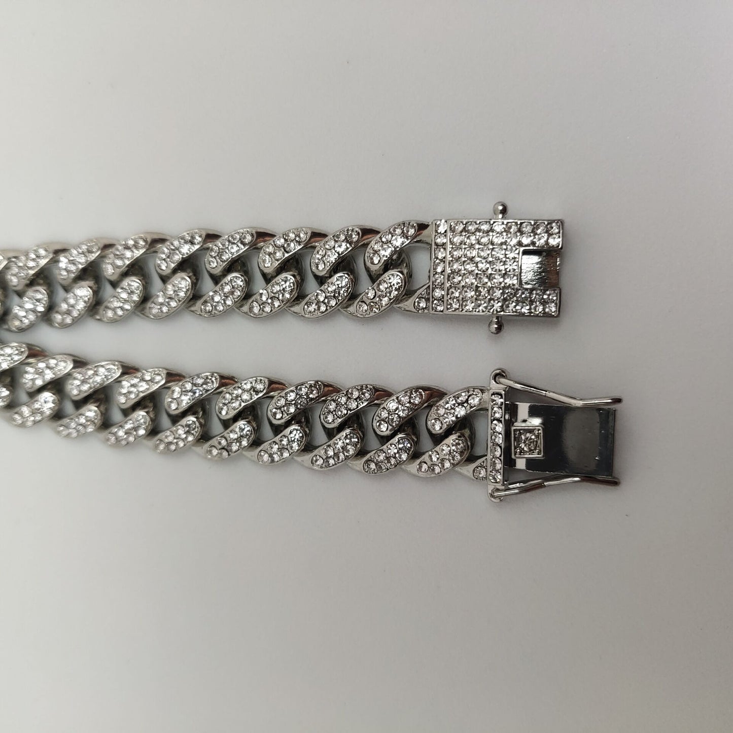 Cuban Chain Bracelet 12mm with Full Diamond Design