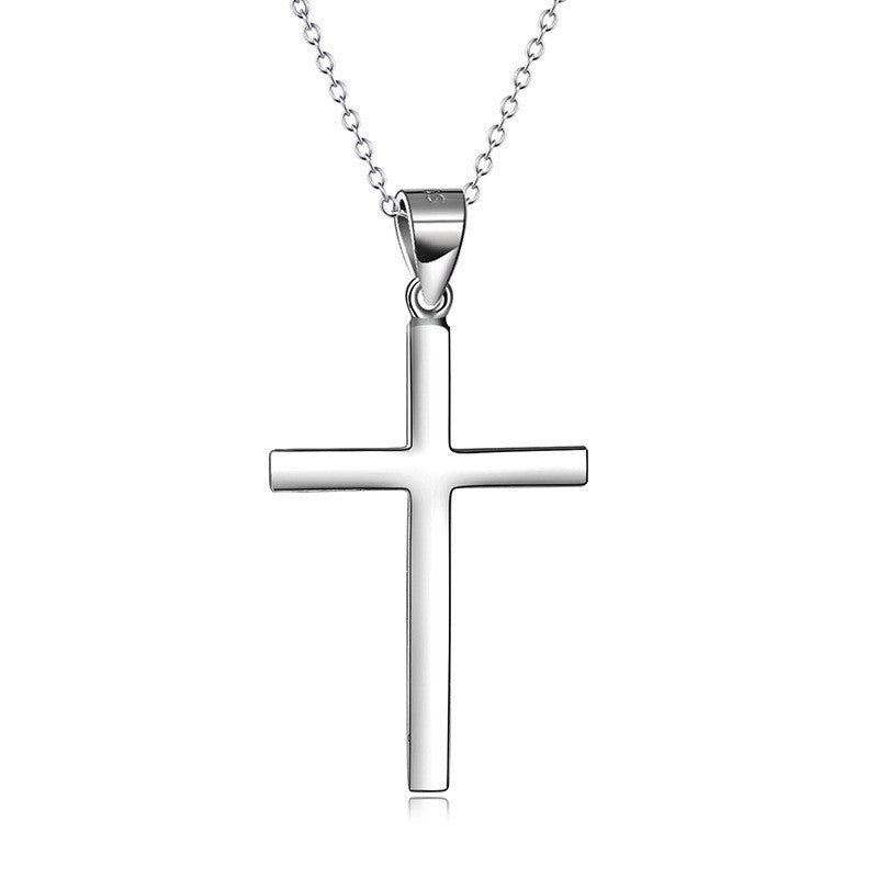 S925 Sterling Silver Cross Pendant Necklace