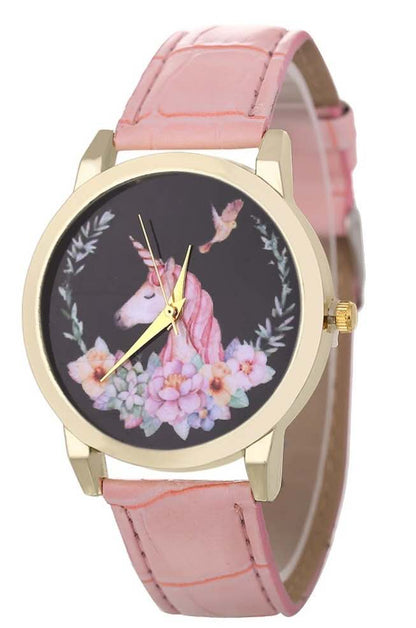 Unicorn Pattern Women's Watch - Cute Cartoon Design