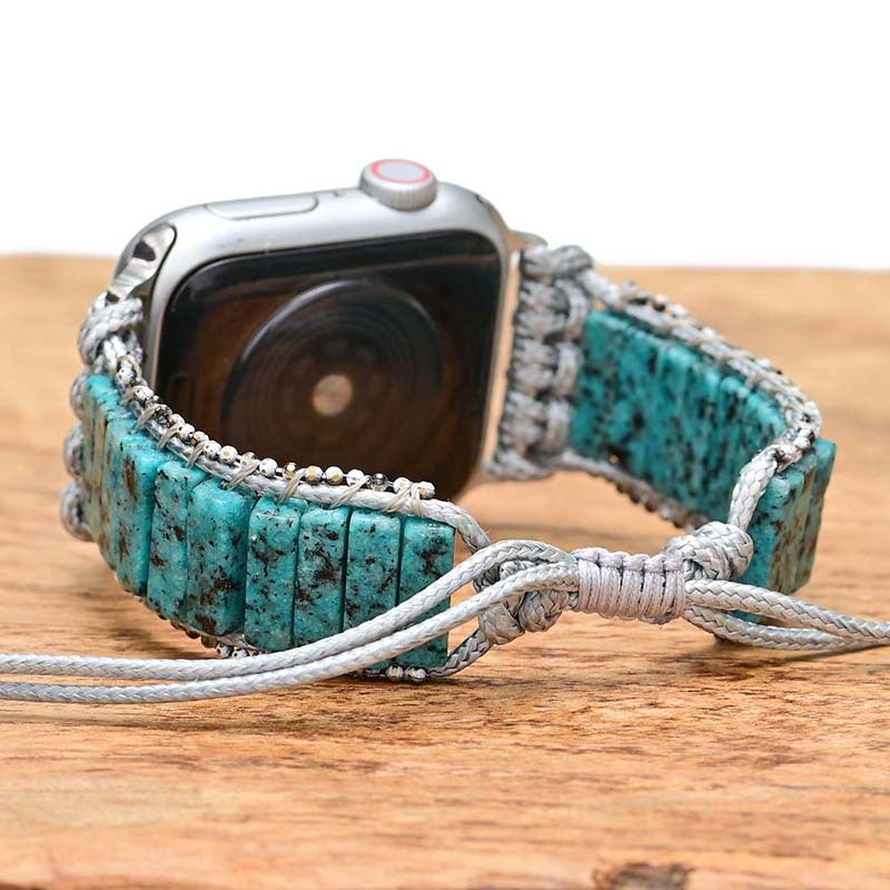 Bohemian Stone Watch with Blue Sesame Strap Bracelet