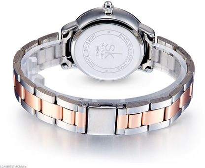 Diamond-Studded Steel Band Women's Watch