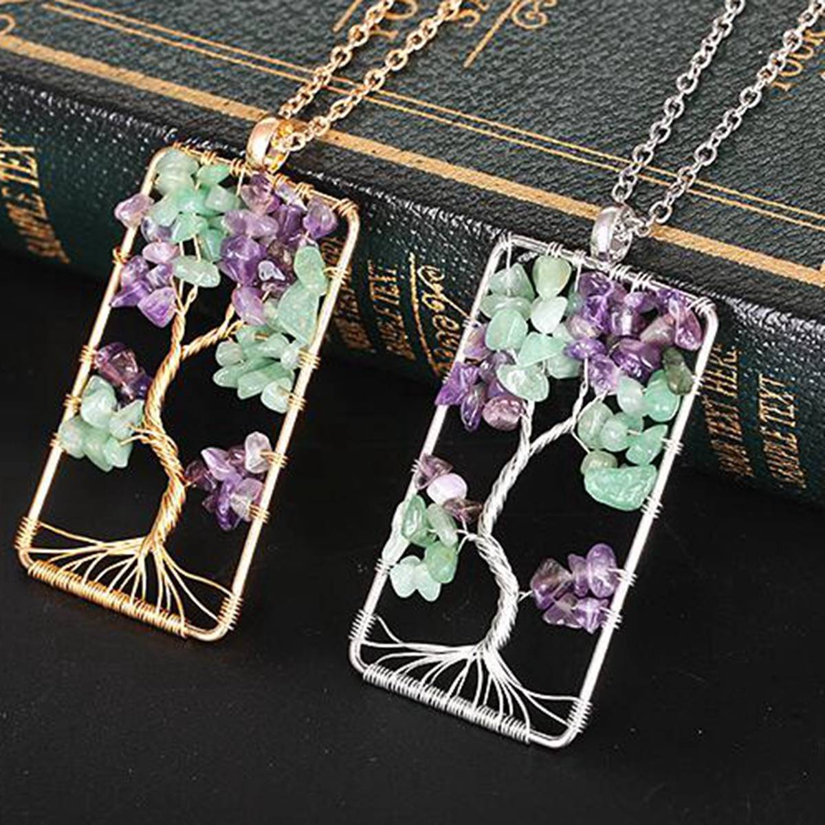 Tree of Life Necklace with Chakra Stones