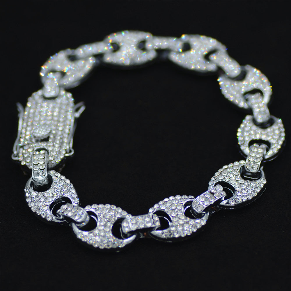 Colorful Diamond-studded Hip Hop Men's Cuban Bracelet