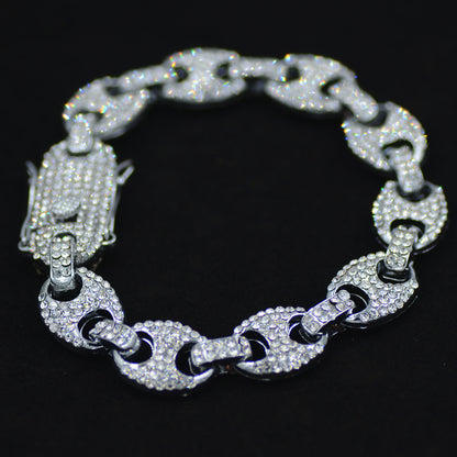 Colorful Diamond-studded Hip Hop Men's Cuban Bracelet