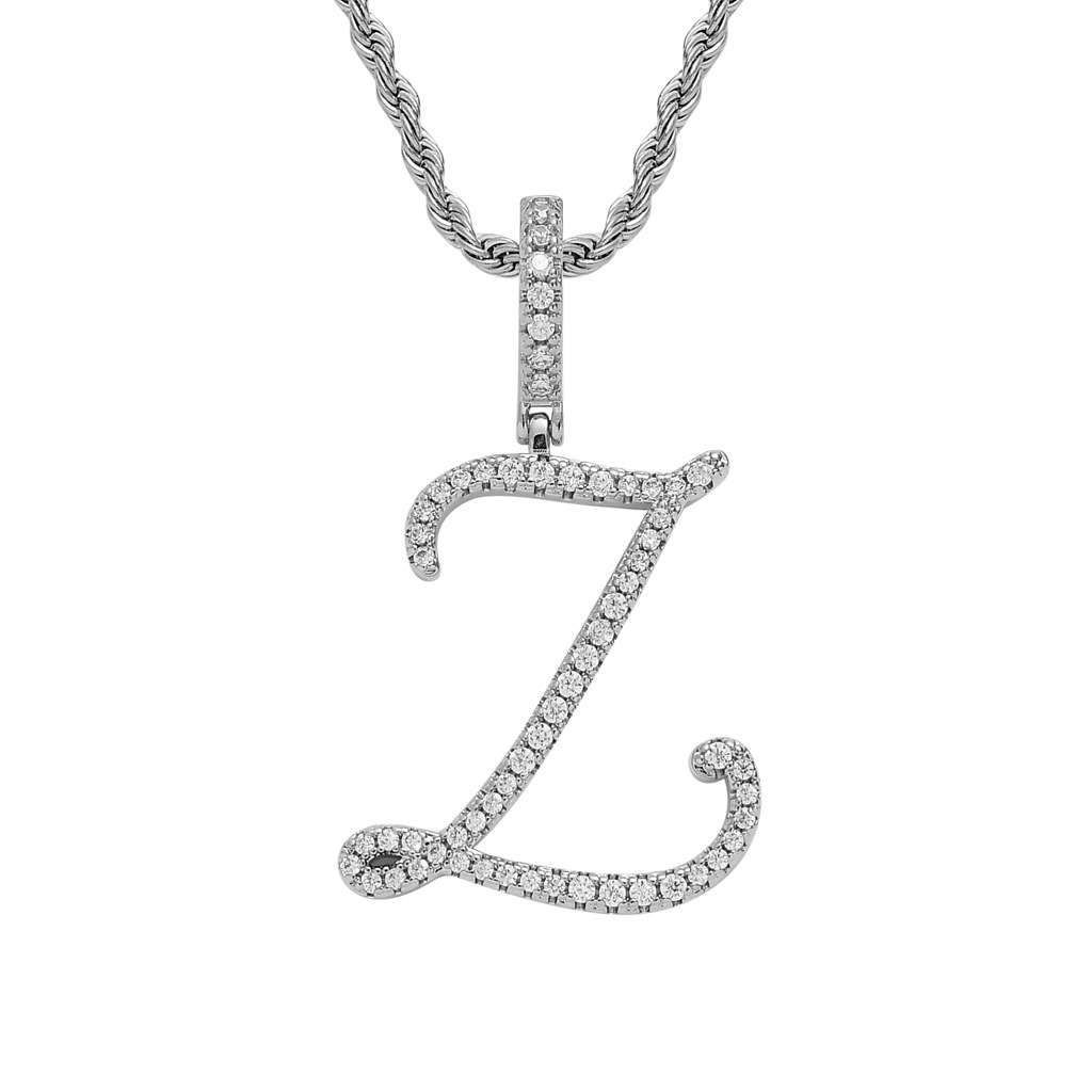 Hip-Hop Cursive Letter Pendant Necklace