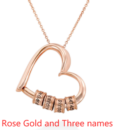 Heart Love Beaded Pendant Necklace,