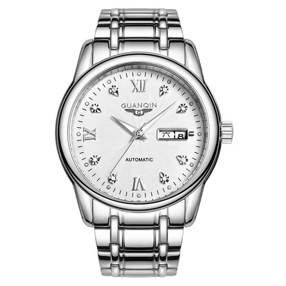 Men's Swiss Mechanical Watch with Steel Band (Waterproof)