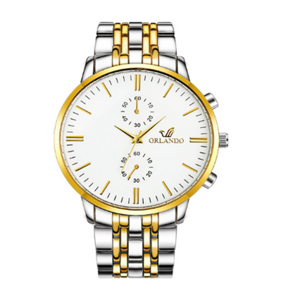 Men's Steel Band Quartz Watch with Scale