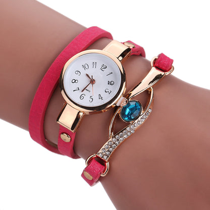 Blue Crystal Long Strap Quartz Bracelet Watch